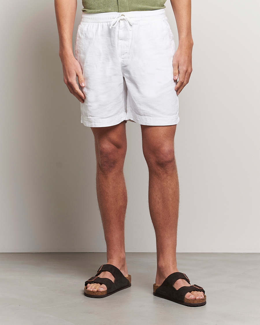 Herren | Shorts | Morris | Fenix Linen Drawstring Shorts White