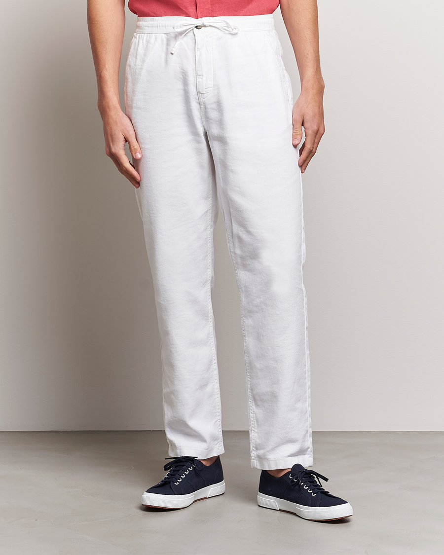 Herren | Leinenhosen | Morris | Fenix Linen Drawstring Trousers White
