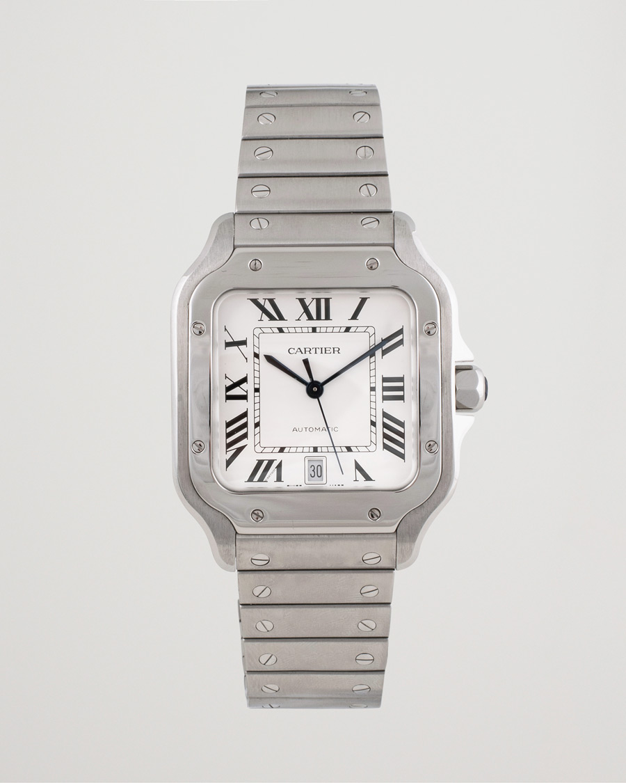 Herren | Pre-Owned & Vintage Watches | Cartier Pre-Owned | Santos De Cartier Steel White