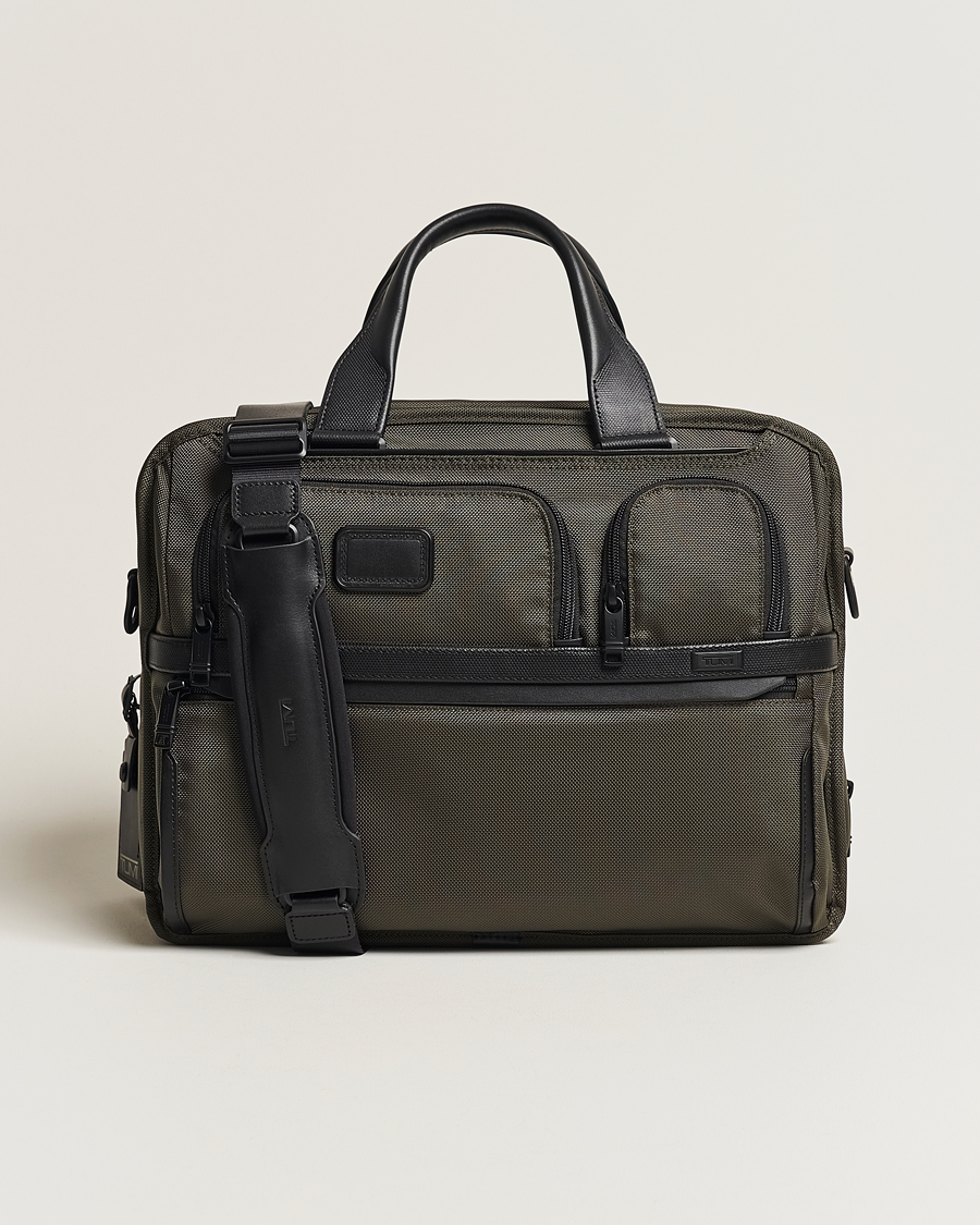 Herren | TUMI Alpha 3 Expandable Organizer Laptop Brief Olive Night | TUMI | Alpha 3 Expandable Organizer Laptop Brief Olive Night