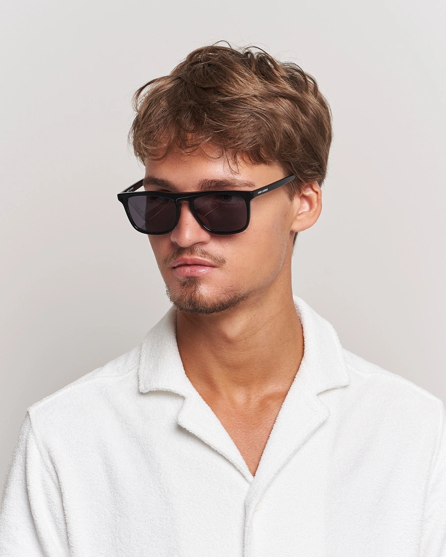 Herren | Gebogene Sonnenbrillen | Saint Laurent | SL 586 Sunglasses Black