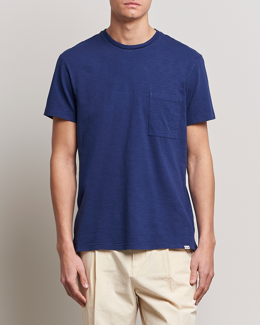 Herren | T-Shirts | Orlebar Brown | OB Classic Garment Dyed Cotton T-Shirt Lagoon Blue