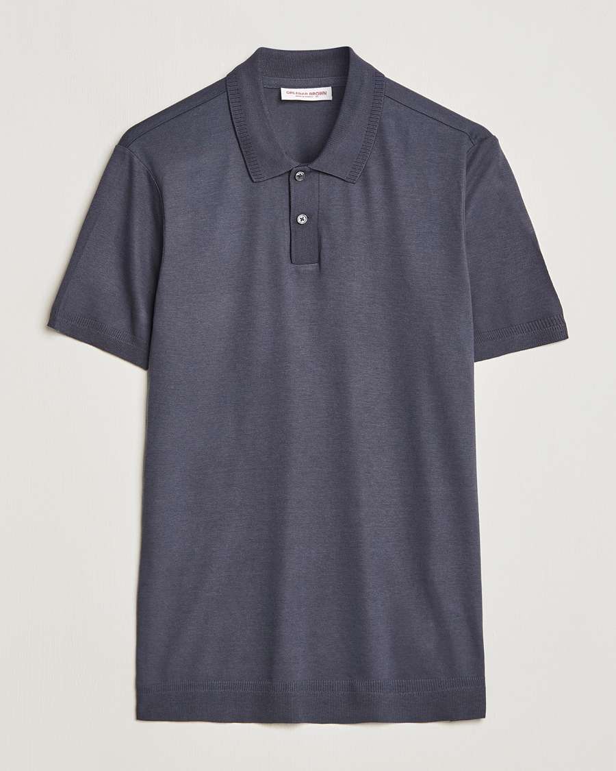 Herren | Poloshirts | Orlebar Brown | Jarrett Knitted Rib Polo Piranha Grey