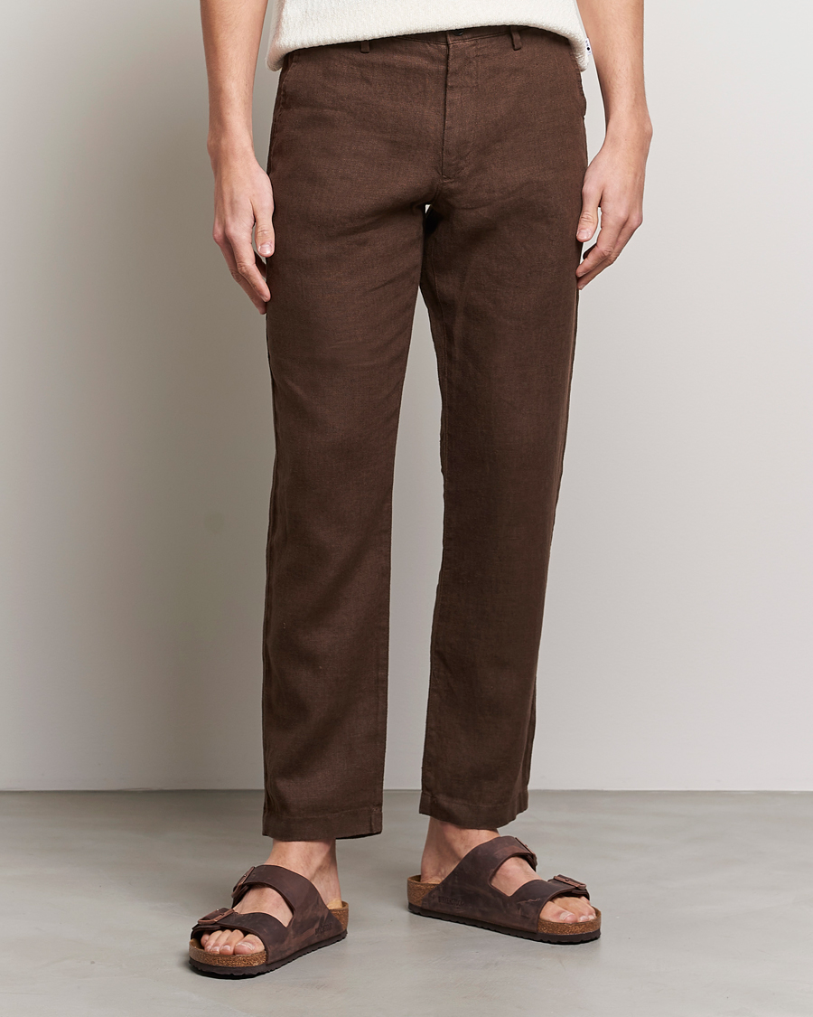 Herren |  | NN07 | Karl Linen Trousers Brown