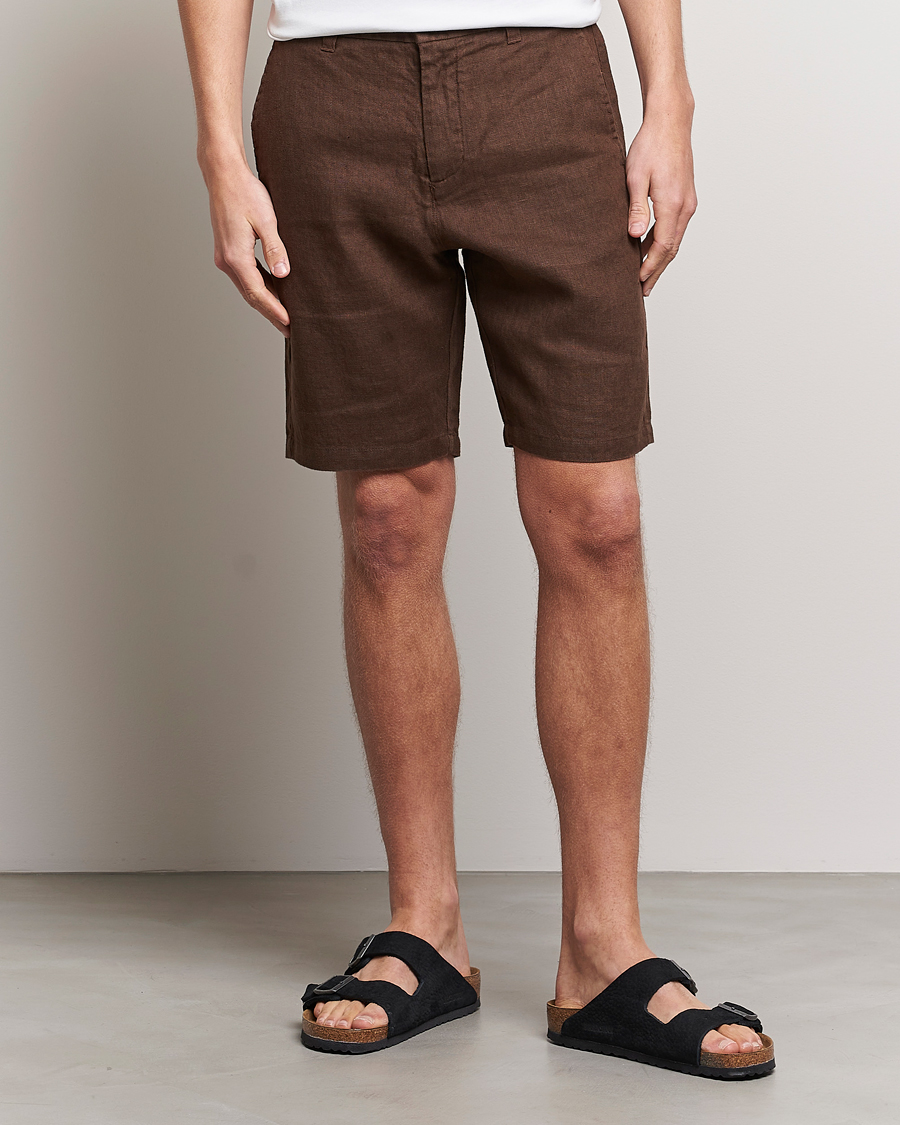 Herren | Summer | NN07 | Crown Linen Shorts Brown