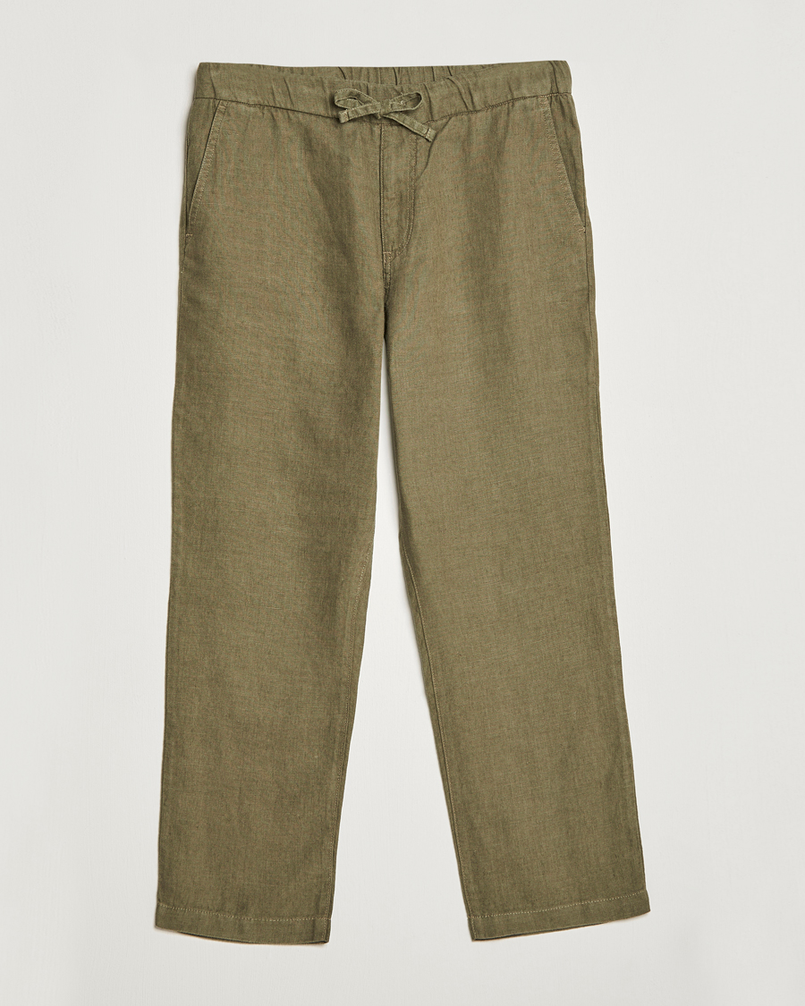 Herren | Hosen | NN07 | Keith Drawstring Linen Trousers Army