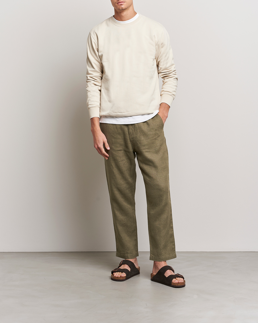 Herren | Hosen | NN07 | Keith Drawstring Linen Trousers Army