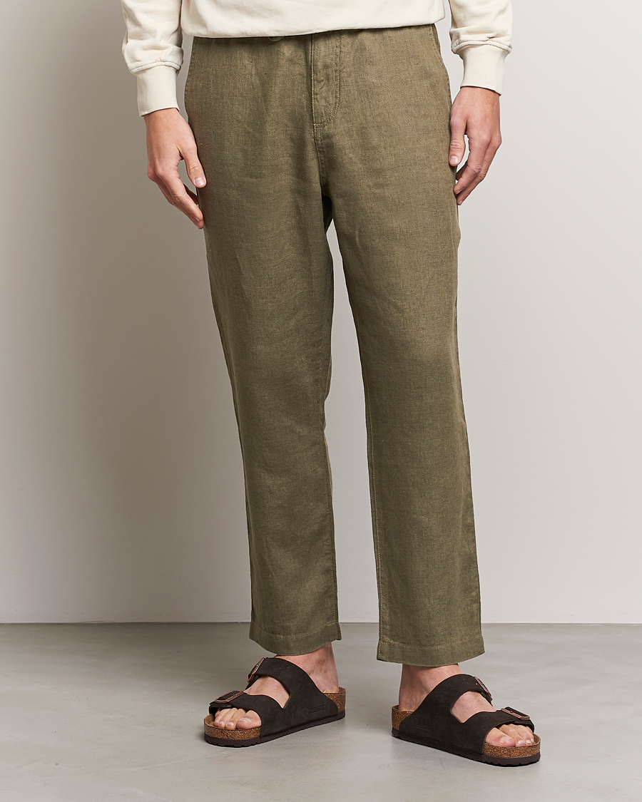 Herren |  | NN07 | Keith Drawstring Linen Trousers Army