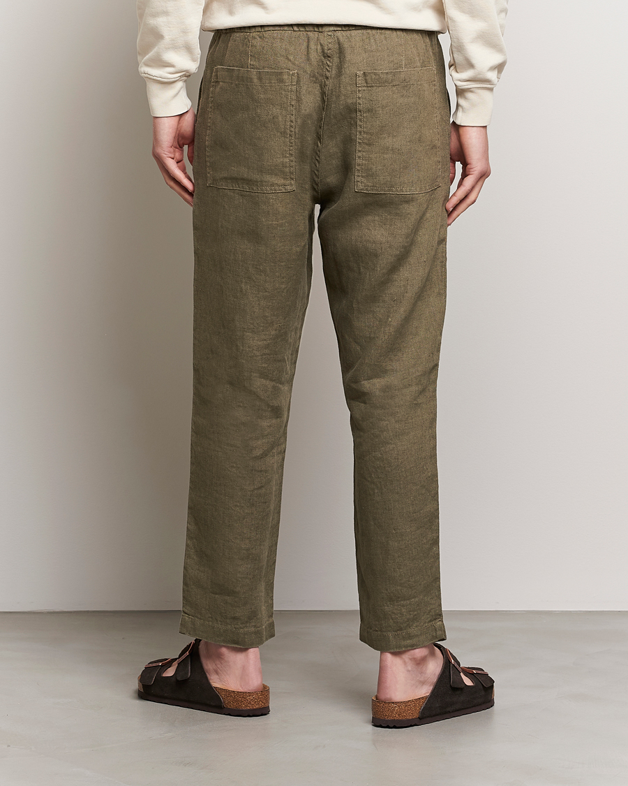 Herren | Hosen | NN07 | Keith Drawstring Linen Trousers Army
