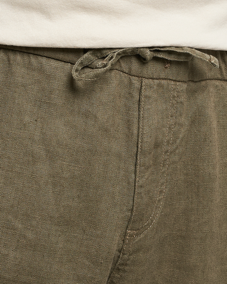 Herren | Hosen | NN07 | Keith Drawstring Linen Trousers Army