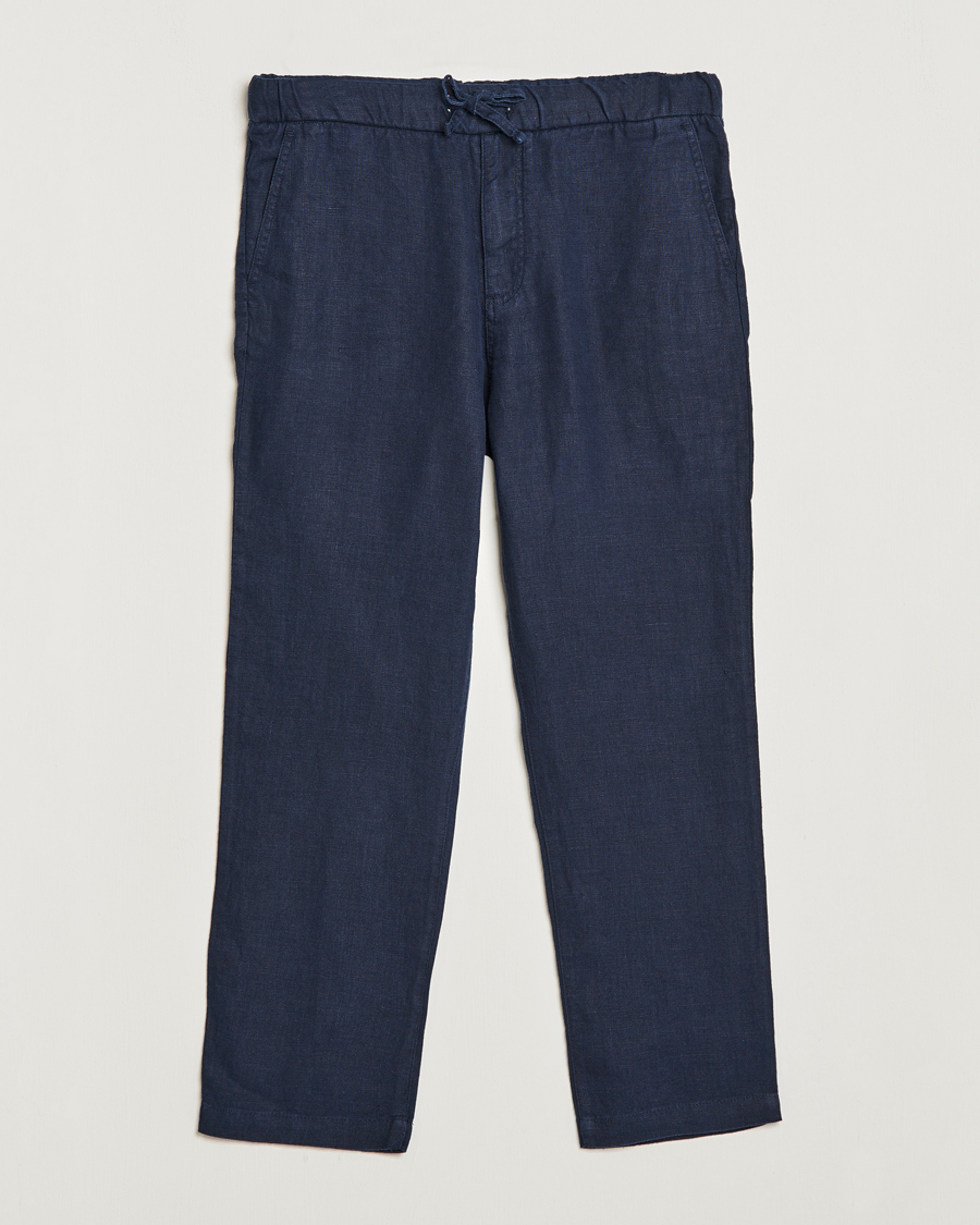 Herren | Hosen | NN07 | Keith Drawstring Linen Trousers Navy