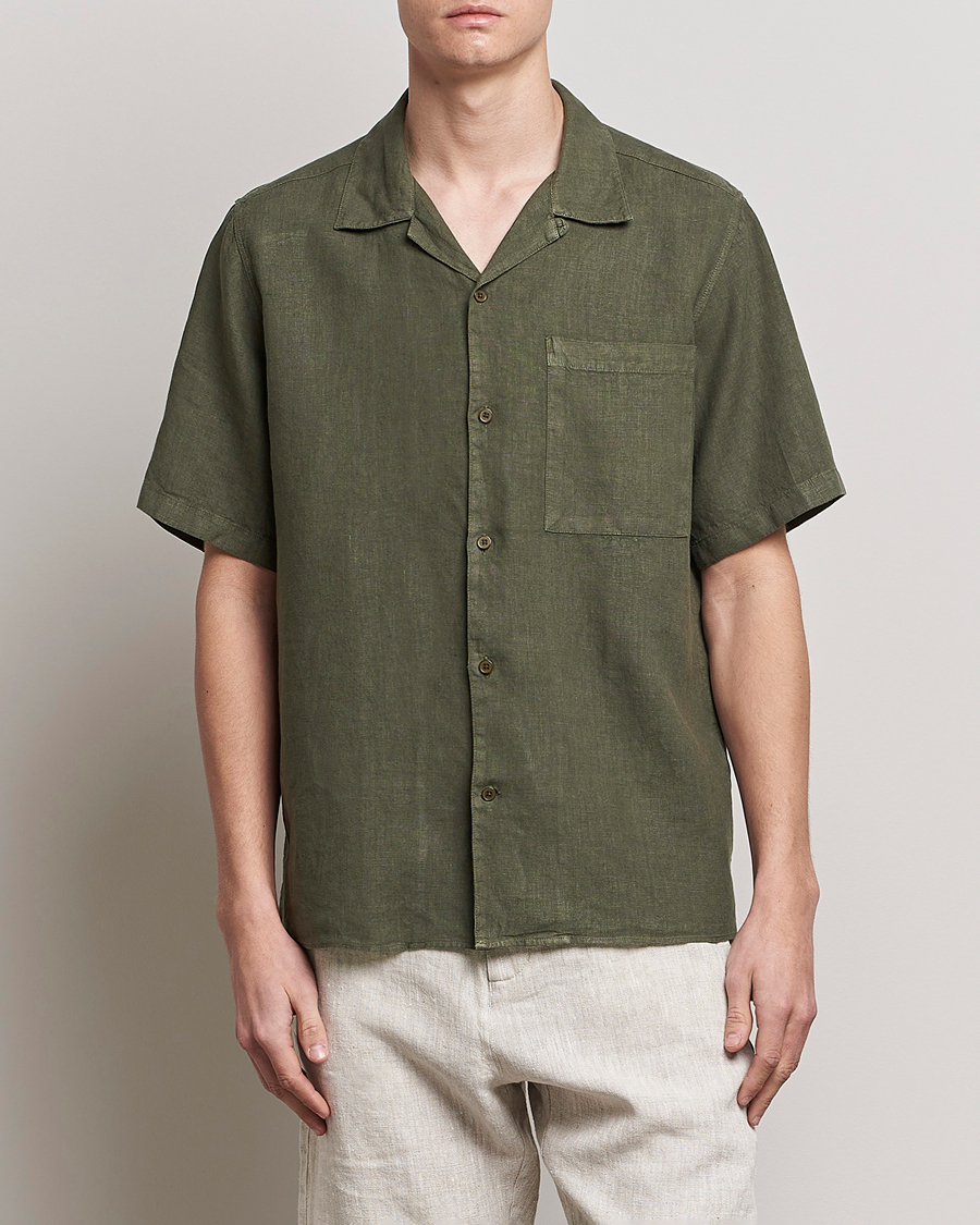 Herren | Hemden | NN07 | Julio Linen Resort Shirt Army
