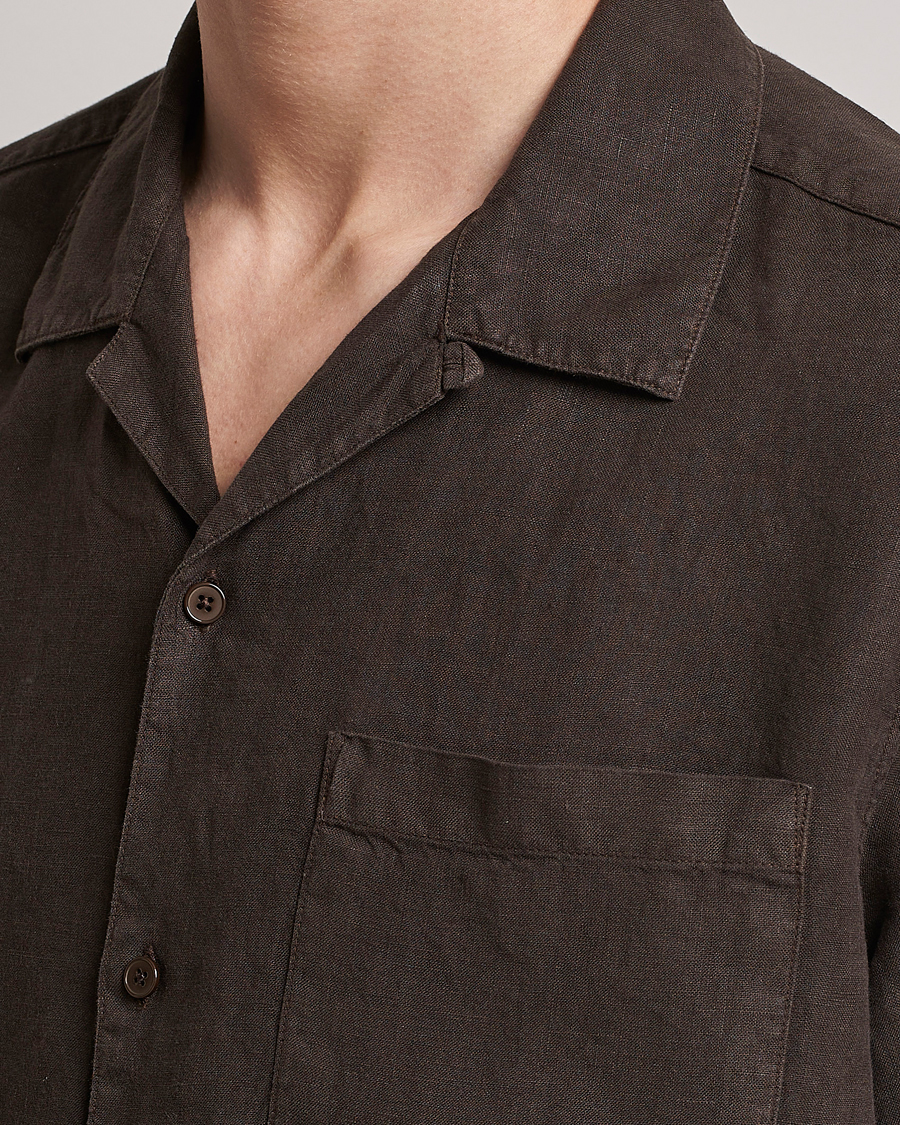 Herren | Hemden | NN07 | Julio Linen Resort Shirt Brown