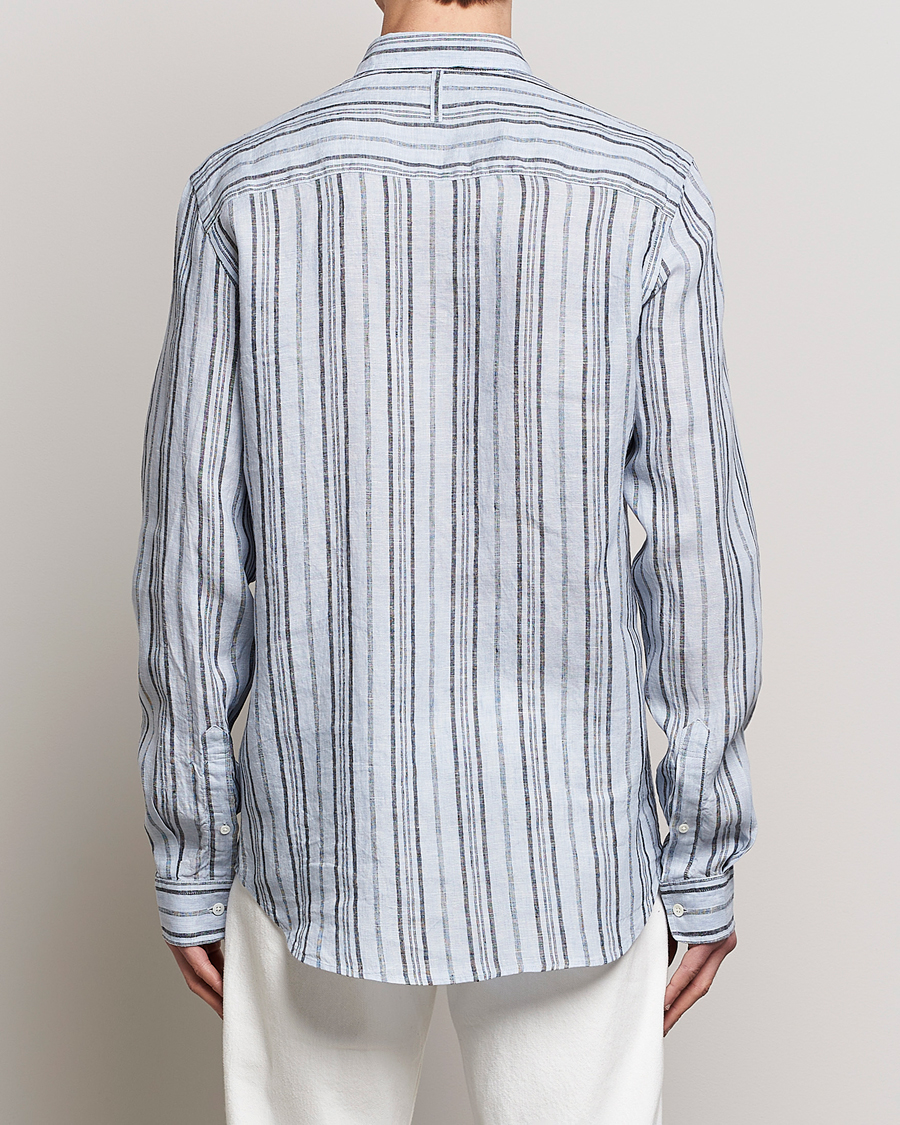 Herren | Hemden | NN07 | Arne Strinped Linen Shirt Blue