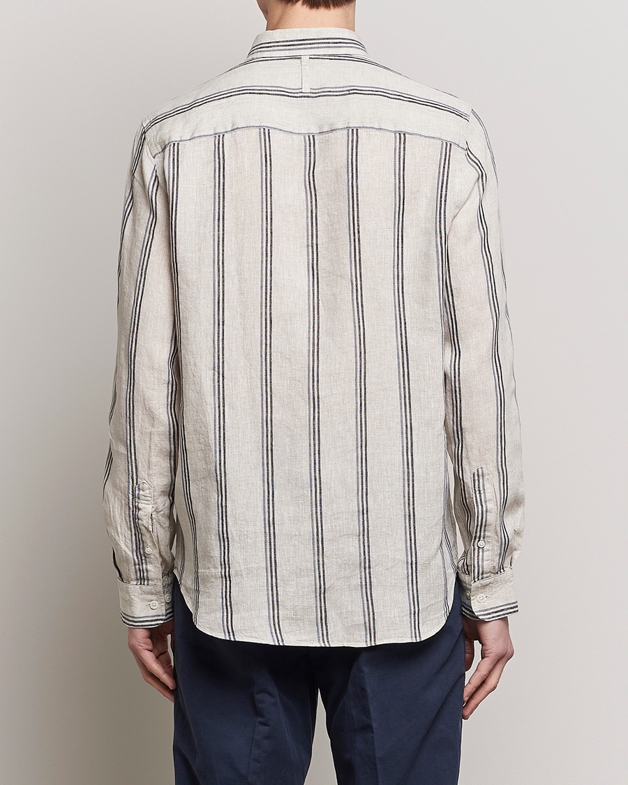 Herren | Hemden | NN07 | Arne Strinped Linen Shirt Oat