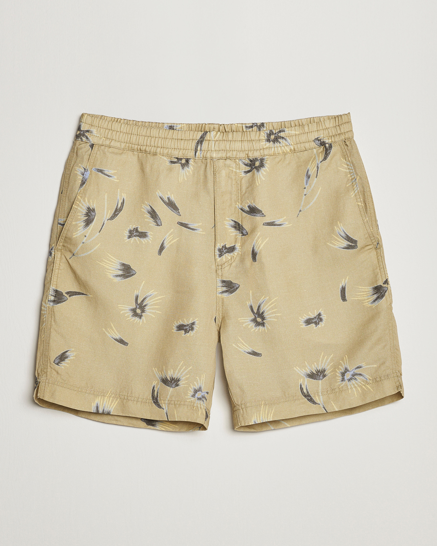 Herren | Shorts | NN07 | Warren Tencel/Linen Printed Shorts Pale Olive