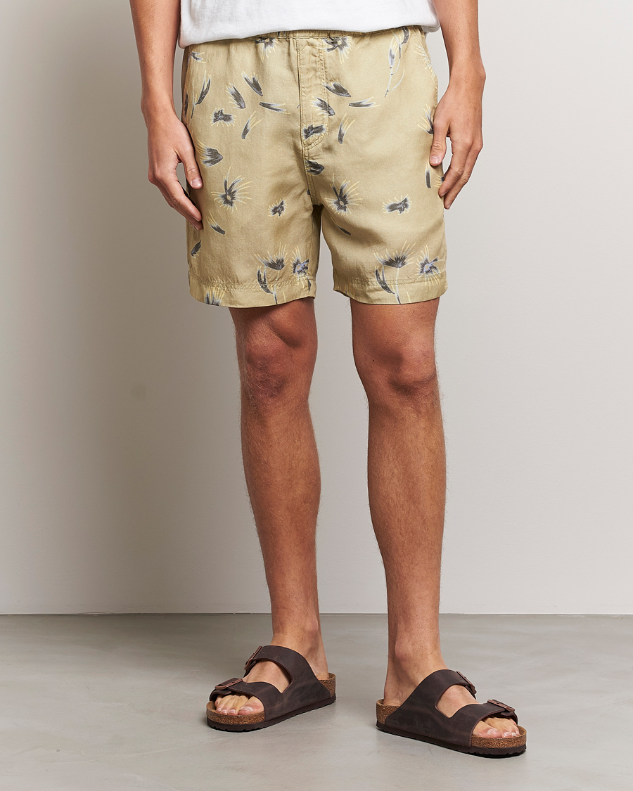 Herren | | NN07 | Warren Tencel/Linen Printed Shorts Pale Olive