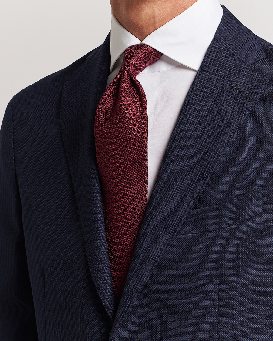 Herren | Finamore Napoli Grenadine Silk Tie Burgundy | Finamore Napoli | Grenadine Silk Tie Burgundy