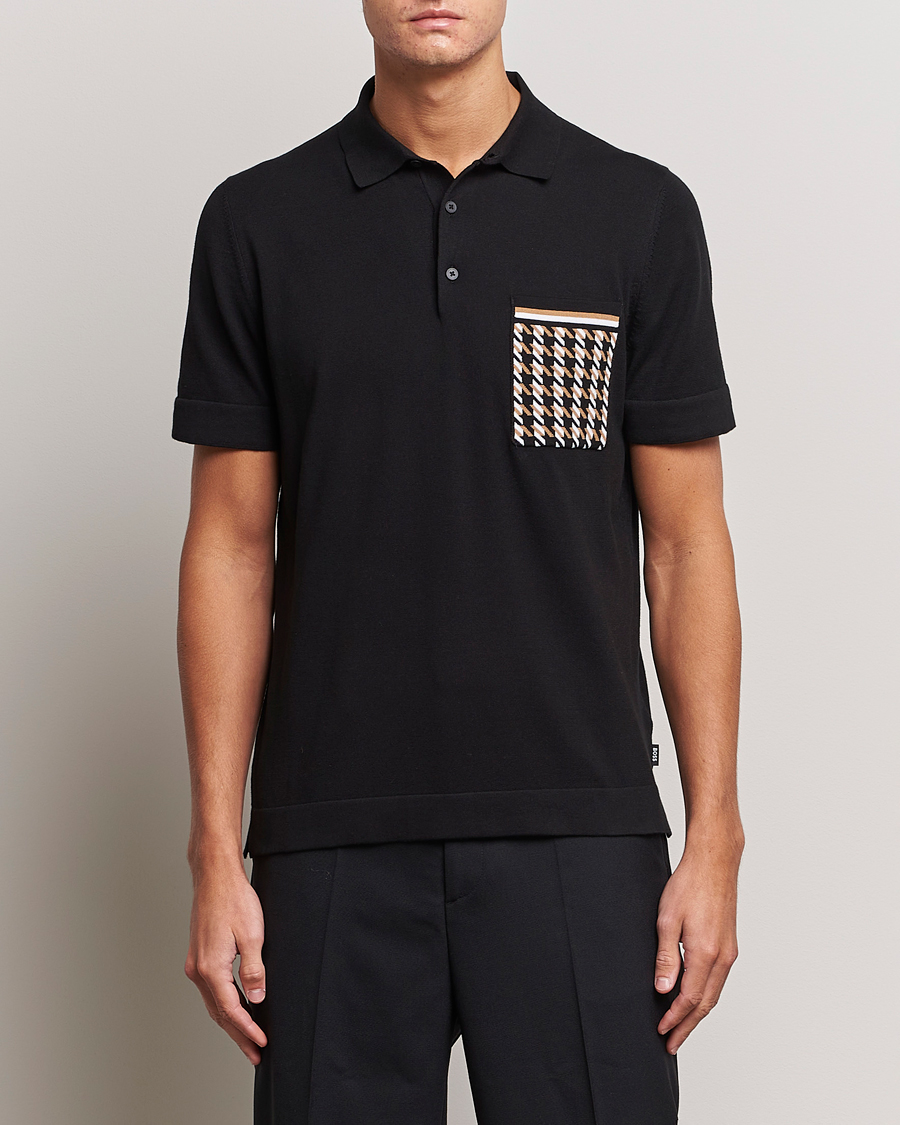 Herren | Poloshirt | BOSS BLACK | Ofiordo Checked Pocket Polo Black