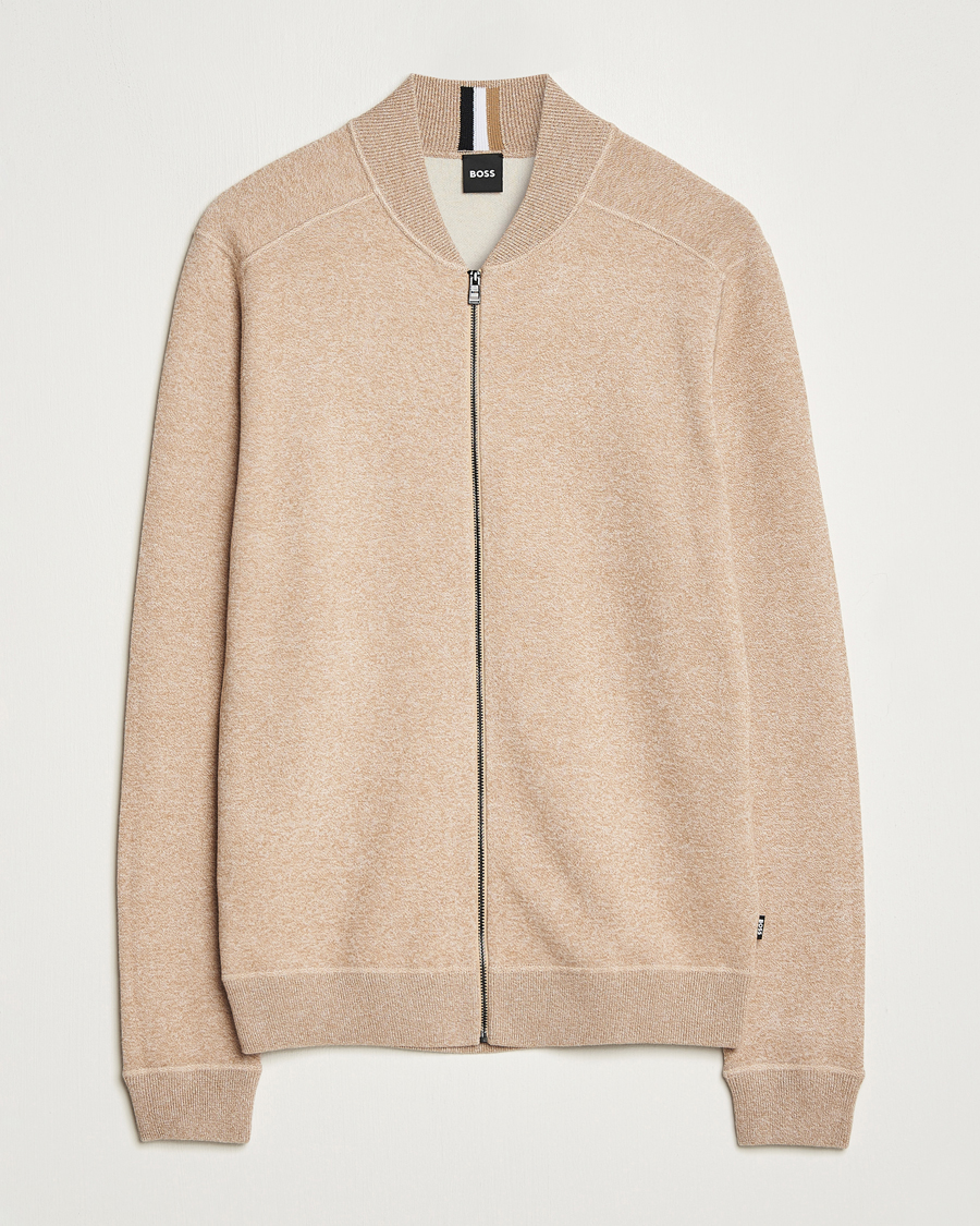 Herren | Pullover | BOSS BLACK | Onorto Full Zip Sweater Medium Beige