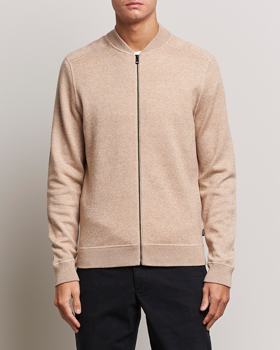 Herren | Pullover | BOSS BLACK | Onorto Full Zip Sweater Medium Beige