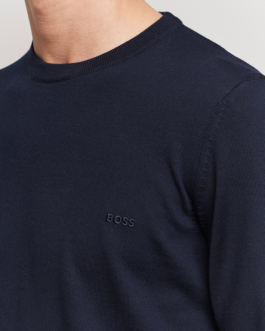 Herren | Pullover | BOSS BLACK | Botto Merino Knitted Pullover Dark Blue