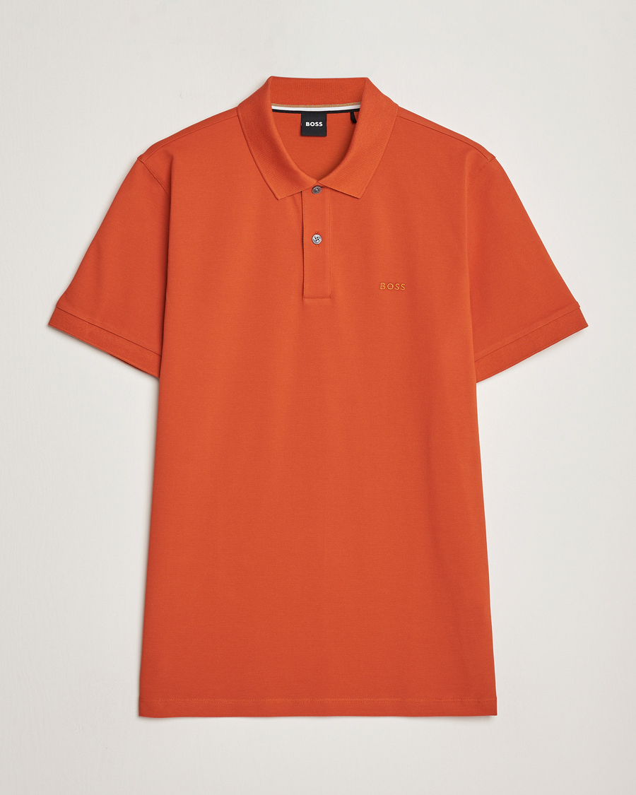 Herren | Kurzarm-Poloshirts | BOSS BLACK | Pallas Polo Dark Orange