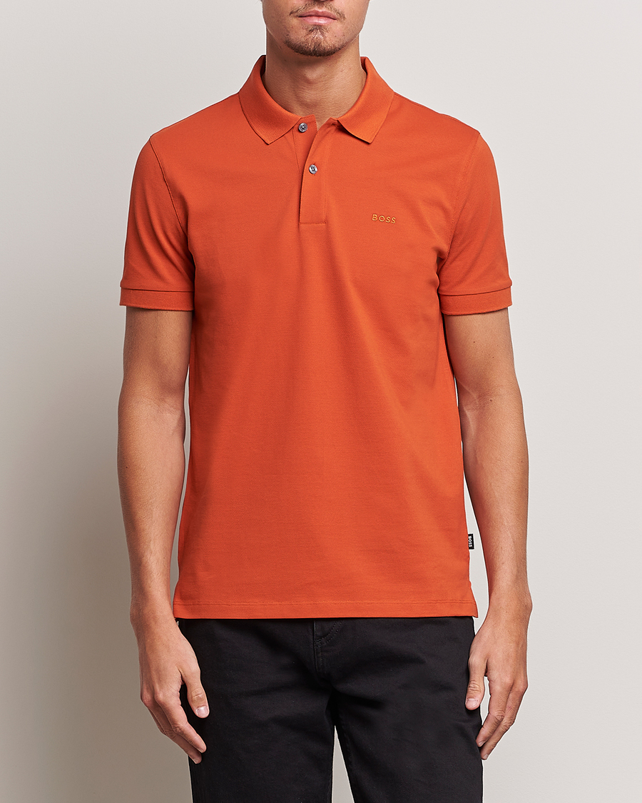 Herren | Kurzarm-Poloshirts | BOSS BLACK | Pallas Polo Dark Orange
