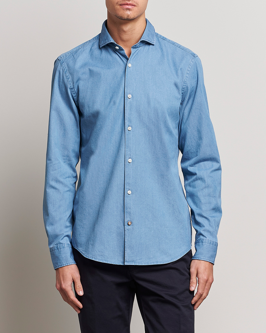 Herren | Hemden | BOSS BLACK | Hal Denim Shirt Open Blue