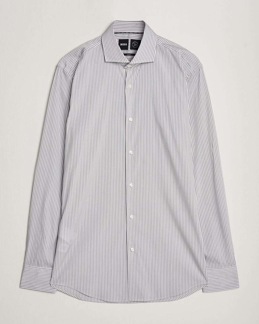 Herren | Hemden | BOSS BLACK | Hank 4-Way Micro Check Stretch Shirt Open Green