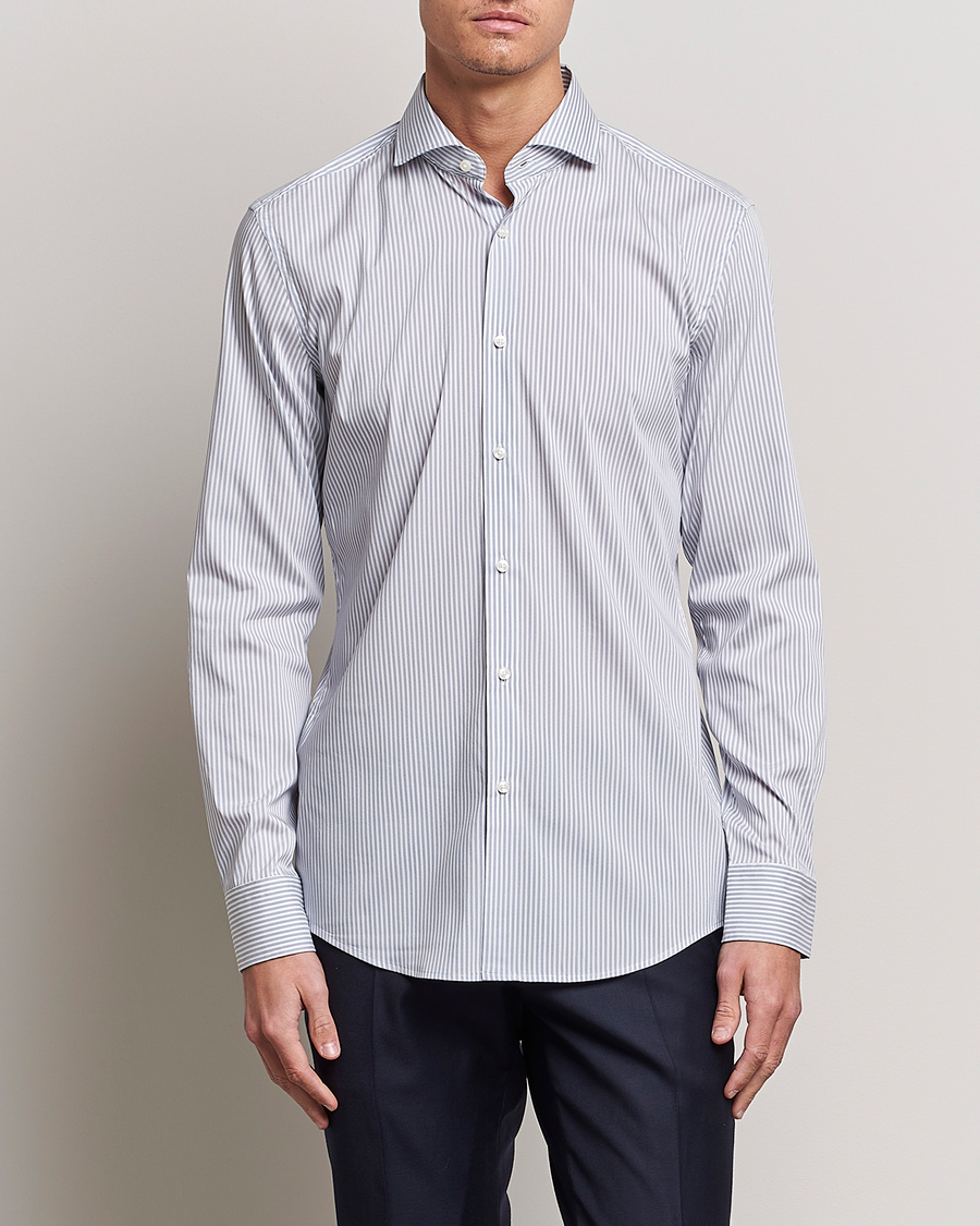 Herren | | BOSS BLACK | Hank 4-Way Striped Stretch Shirt Open Blue