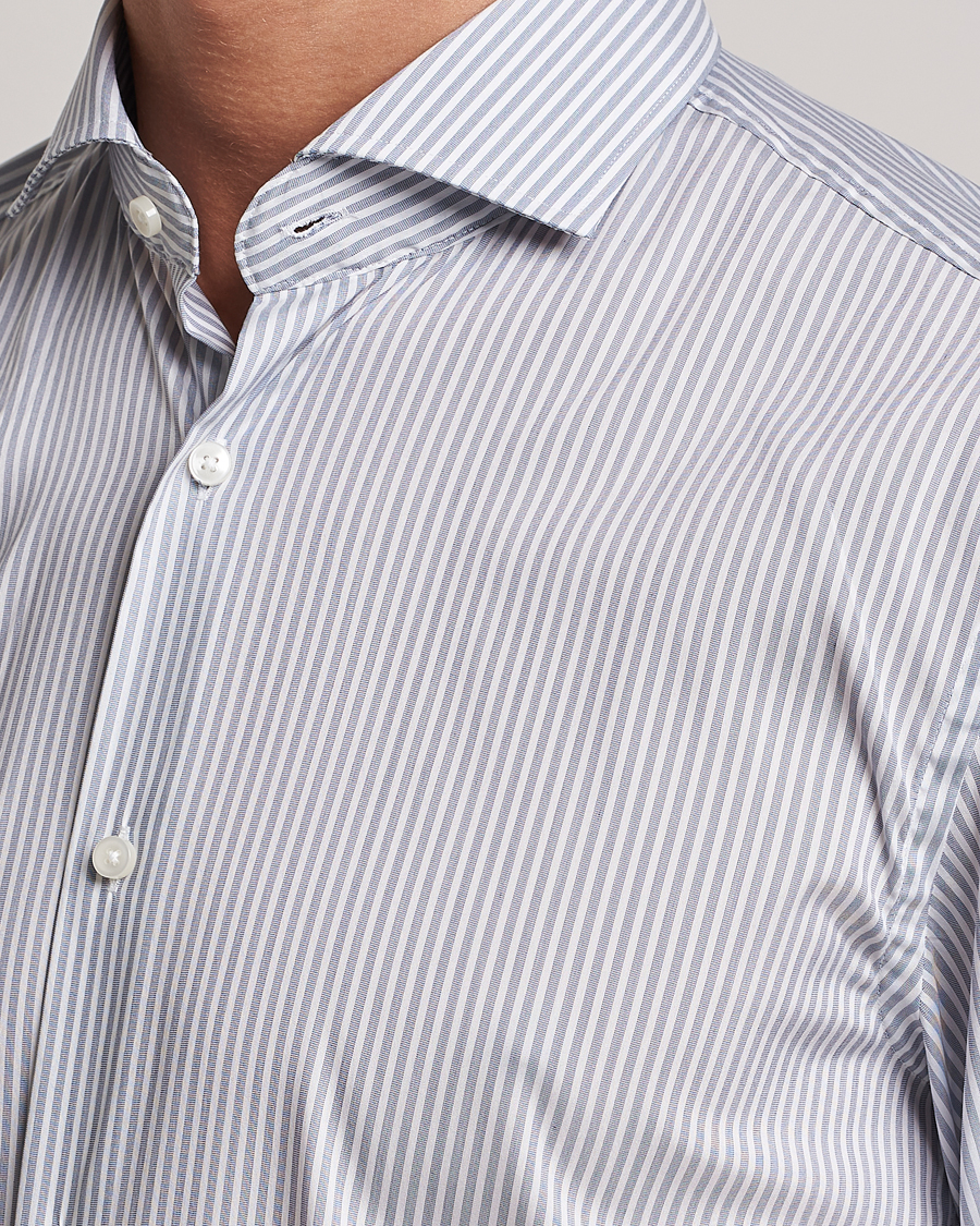 Herren | Hemden | BOSS BLACK | Hank 4-Way Striped Stretch Shirt Open Blue