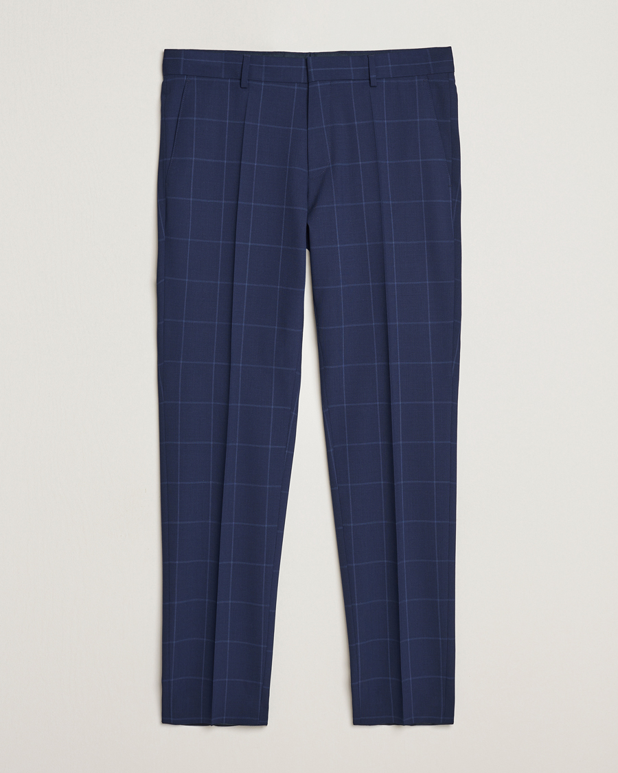 Herren | Hosen | BOSS BLACK | Genius Checked Suit Trousers Dark Blue