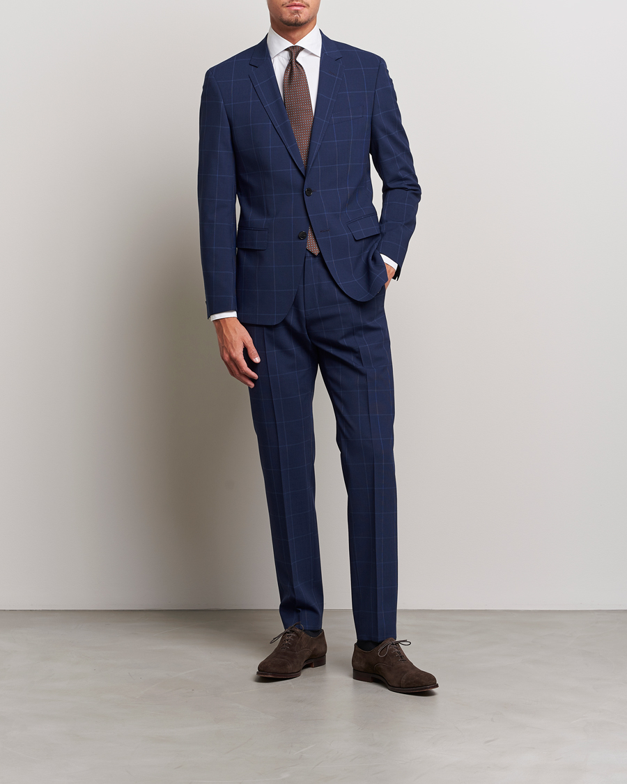 Herren | Sakkos | BOSS BLACK | Huge Checked Suit Blazer Dark Blue
