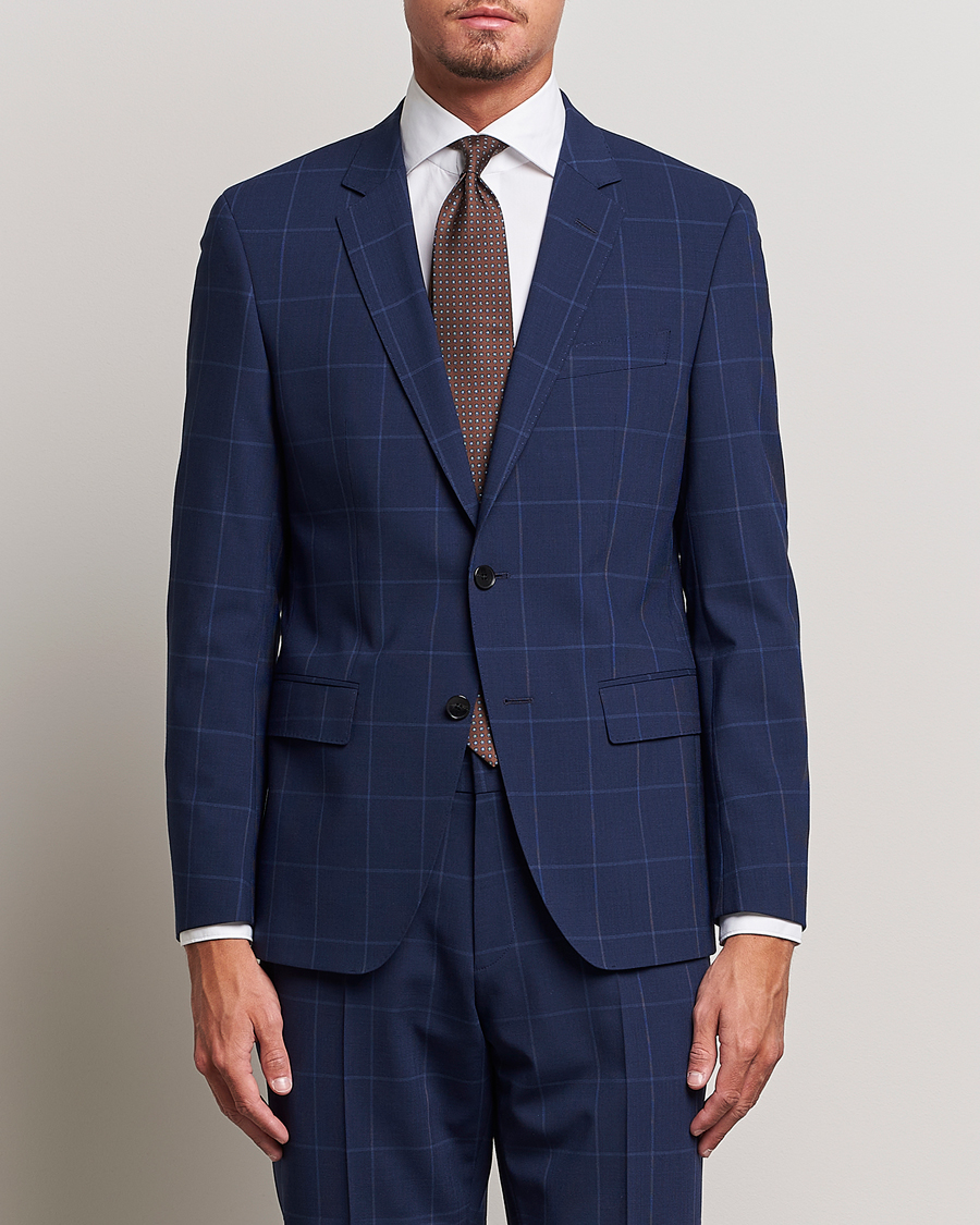 Herren | Kombi-Sakko | BOSS BLACK | Huge Checked Suit Blazer Dark Blue