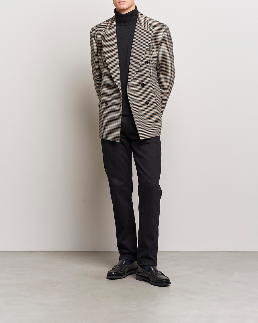 Herren | Sakkos | BOSS BLACK | Carper Tweed Checked Double Breasted Blazer Beige