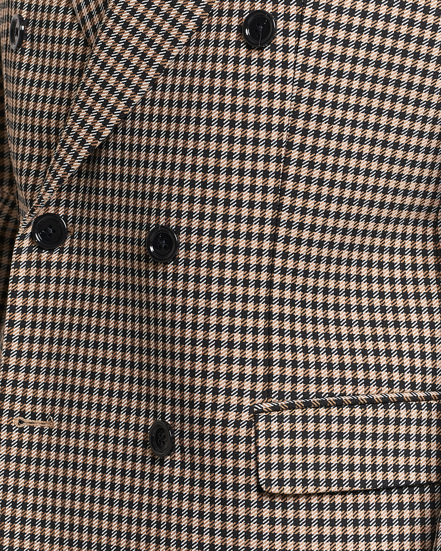 Herren | Sakkos | BOSS BLACK | Carper Tweed Checked Double Breasted Blazer Beige