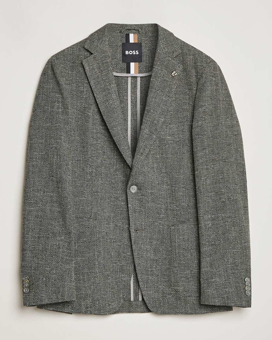 Herren | Sakkos | BOSS BLACK | Hanry Cotton Patch Pocket Blazer Open Green
