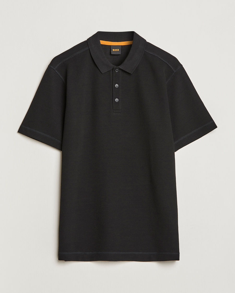 Herren | Kurzarm-Poloshirts | BOSS ORANGE | Petempesto Knitted Polo Black