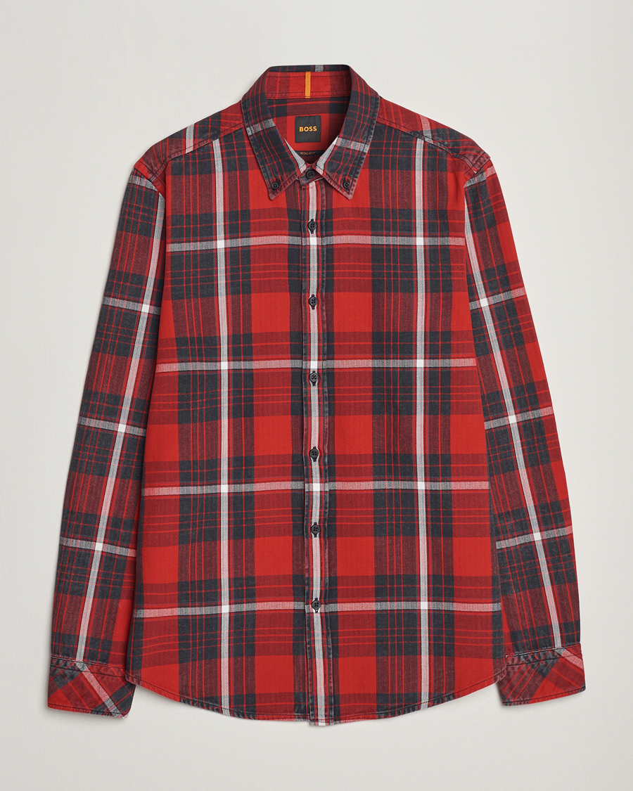 Herren | | BOSS ORANGE | Rickert Checked Shirt Red/Grey