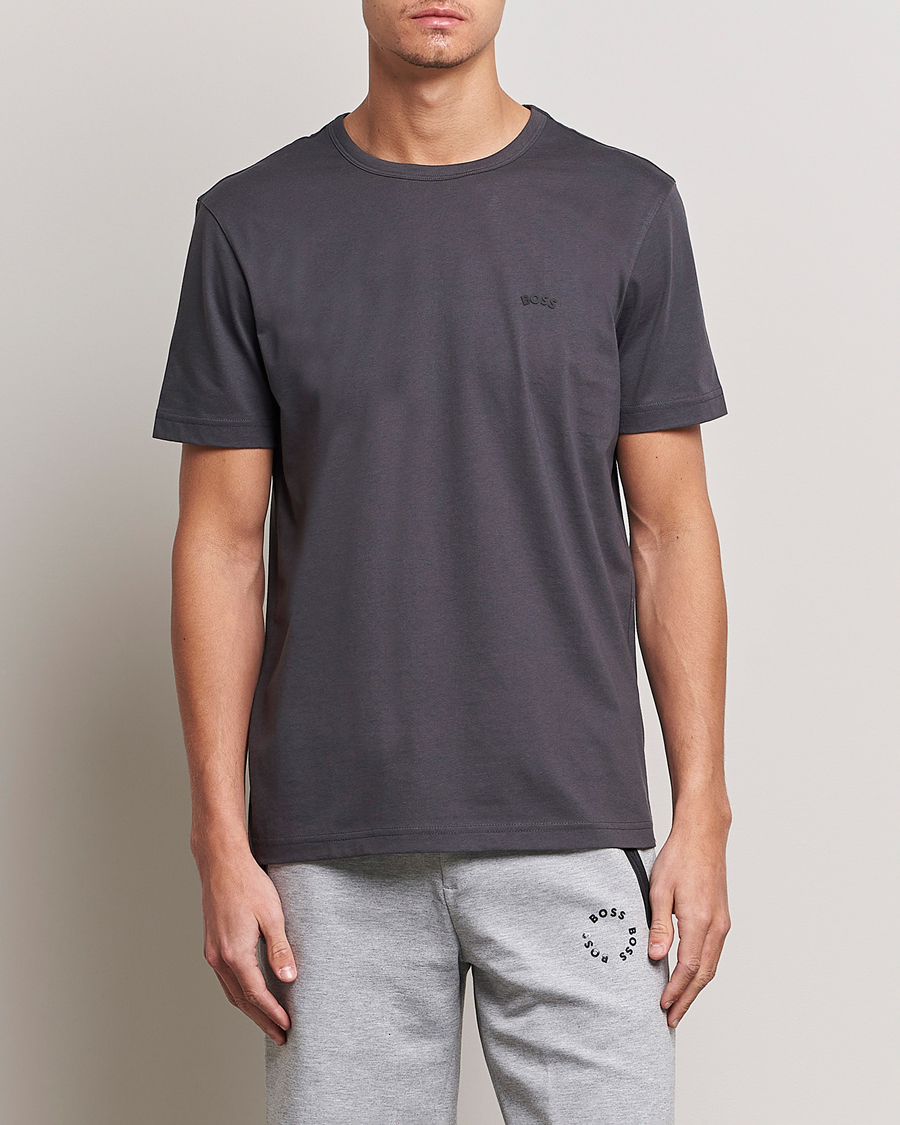 Herren |  | BOSS GREEN | Curved Logo Crew Neck T-Shirt Dark Grey