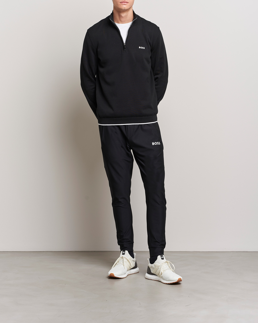 Herren | Pullover | BOSS GREEN | Zallo Knitted Half Zip Sweater Black