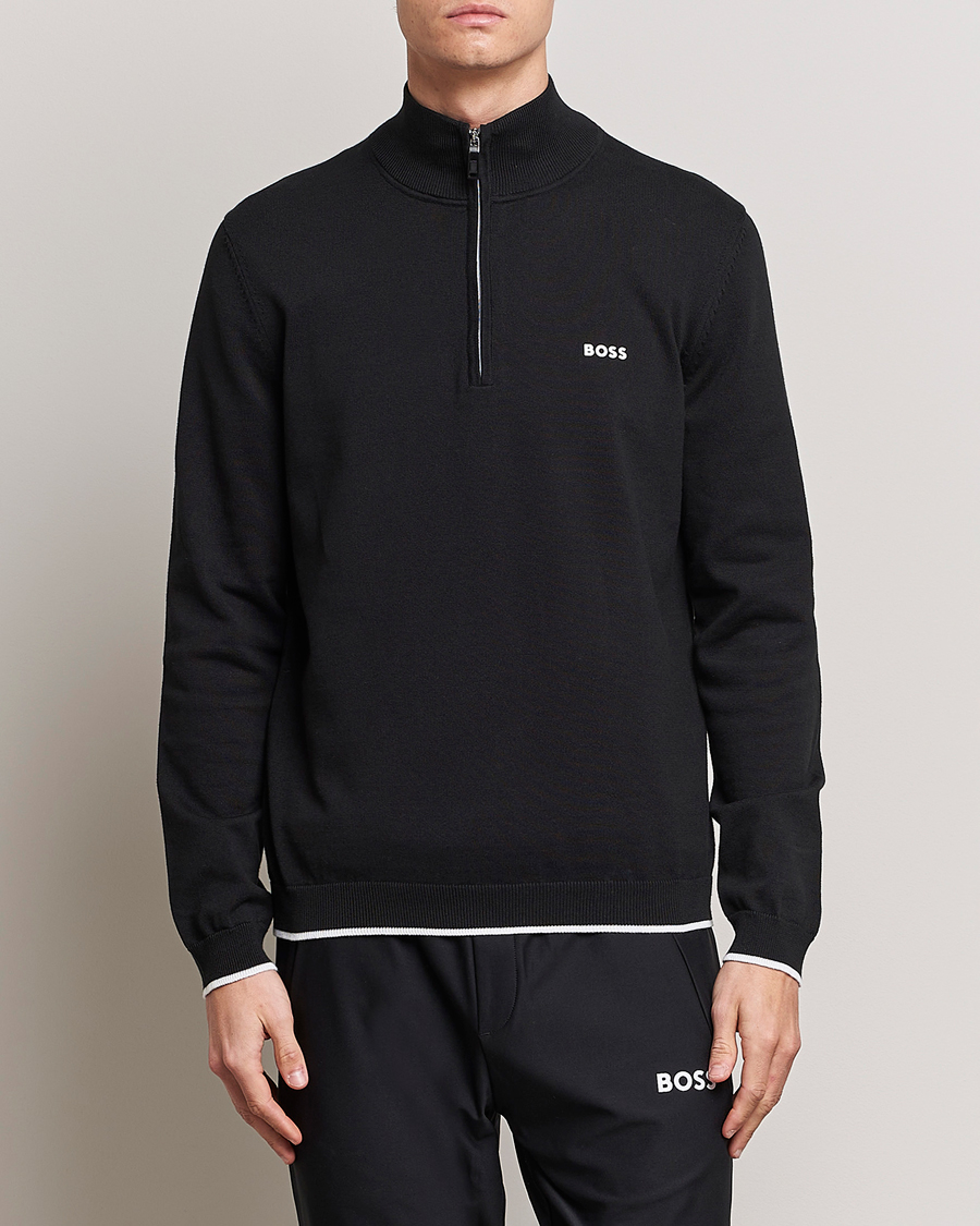 Herren |  | BOSS GREEN | Zallo Knitted Half Zip Sweater Black