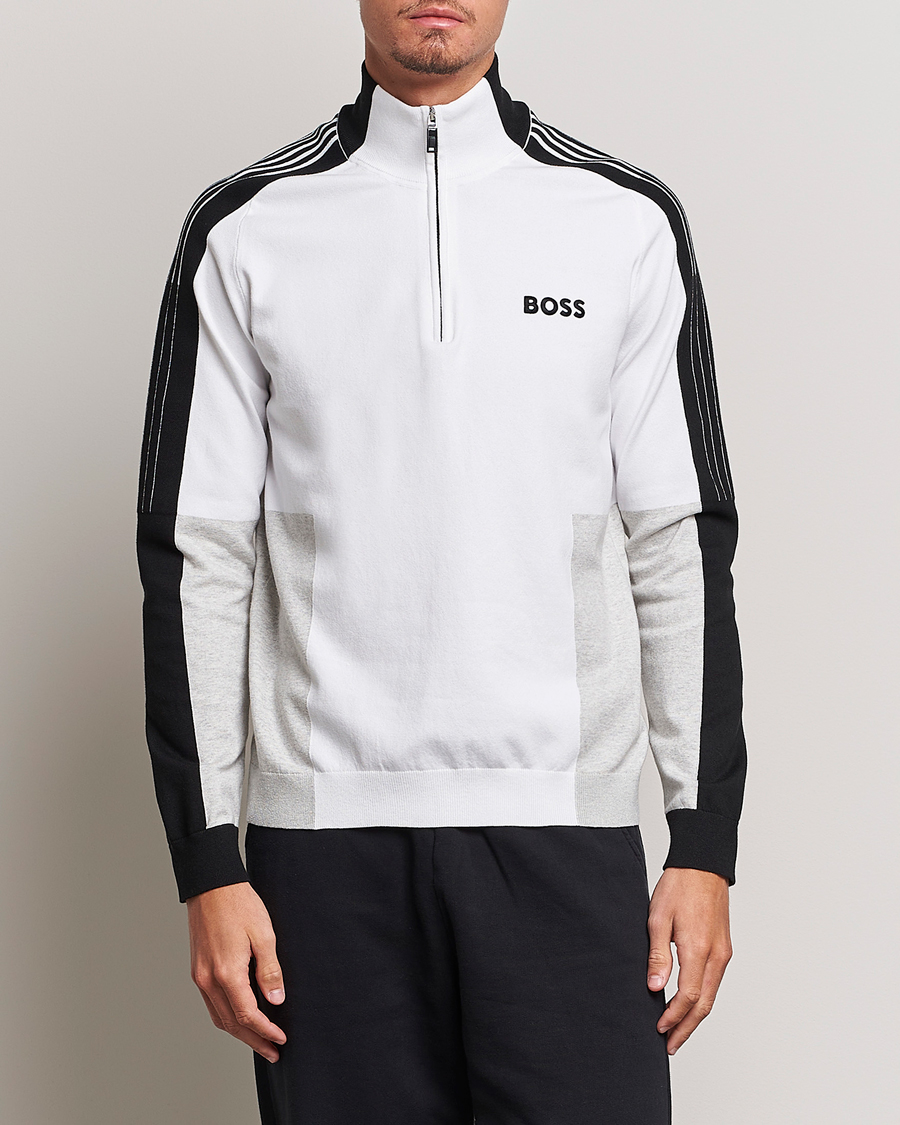 Herren | BOSS GREEN | BOSS GREEN | Zolkar Knitted Half Zip White