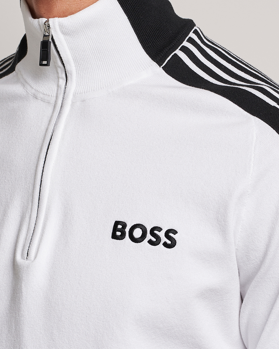 Herren | Pullover | BOSS GREEN | Zolkar Knitted Half Zip White