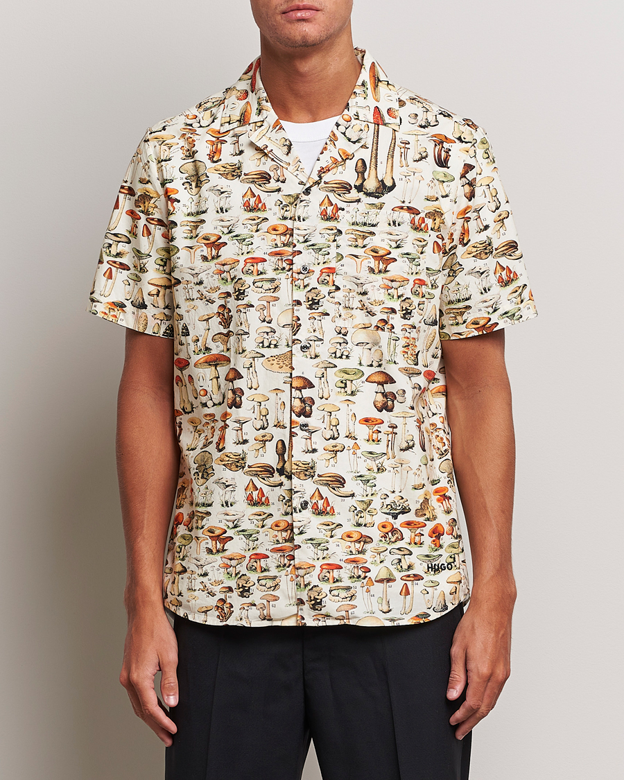 Herren |  | HUGO | Ellino Mushroom Short Sleeve Shirt Beige Overflow