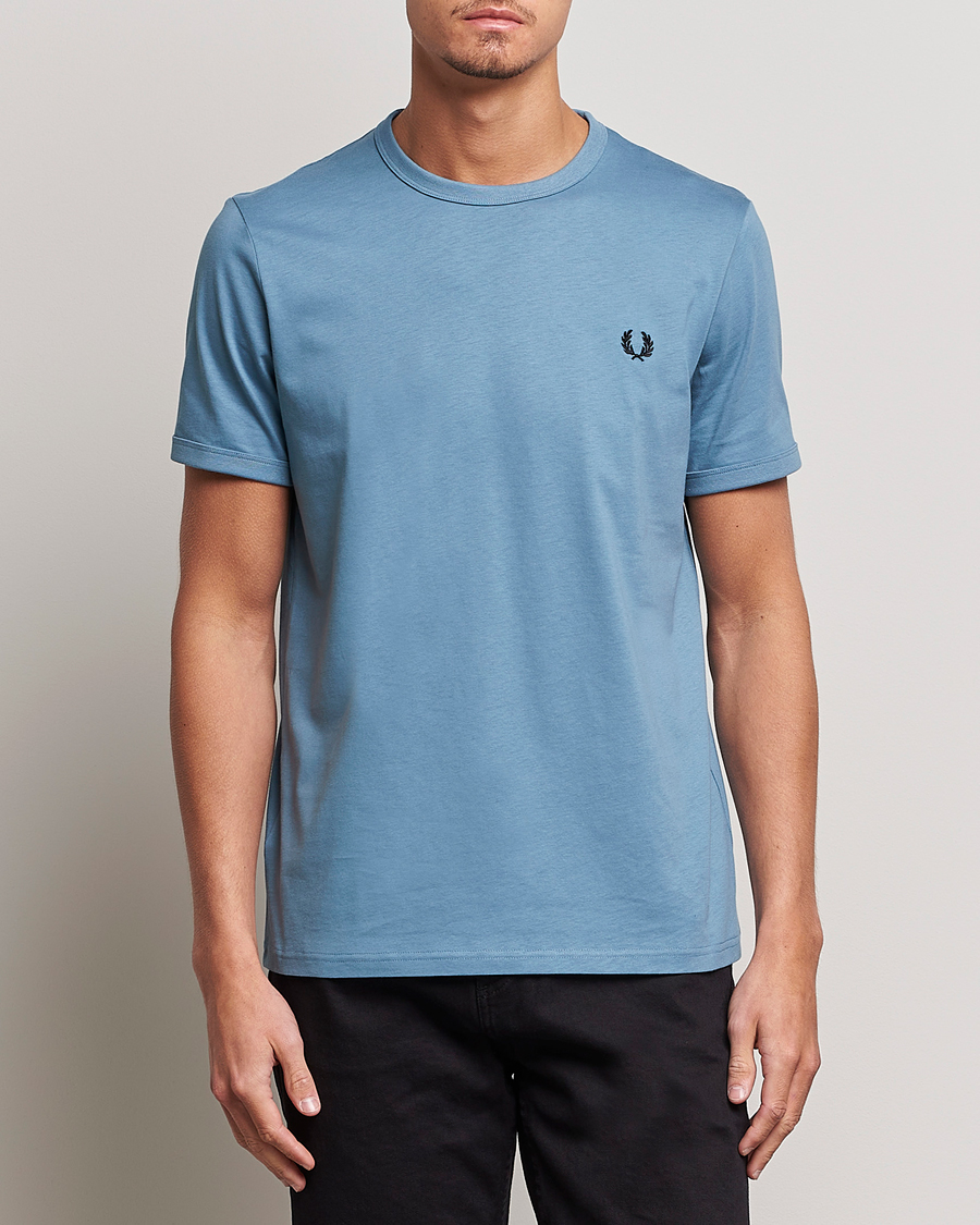 Herren |  | Fred Perry | Ringer Cotton T-Shirt Ash Blue