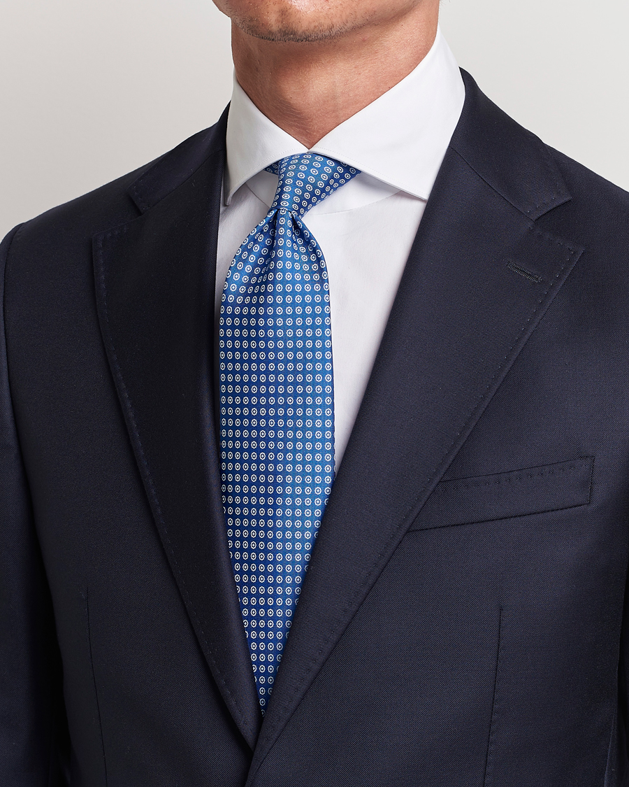 Herren | Krawatten | E. Marinella | 3-Fold Printed Silk Tie Bluette