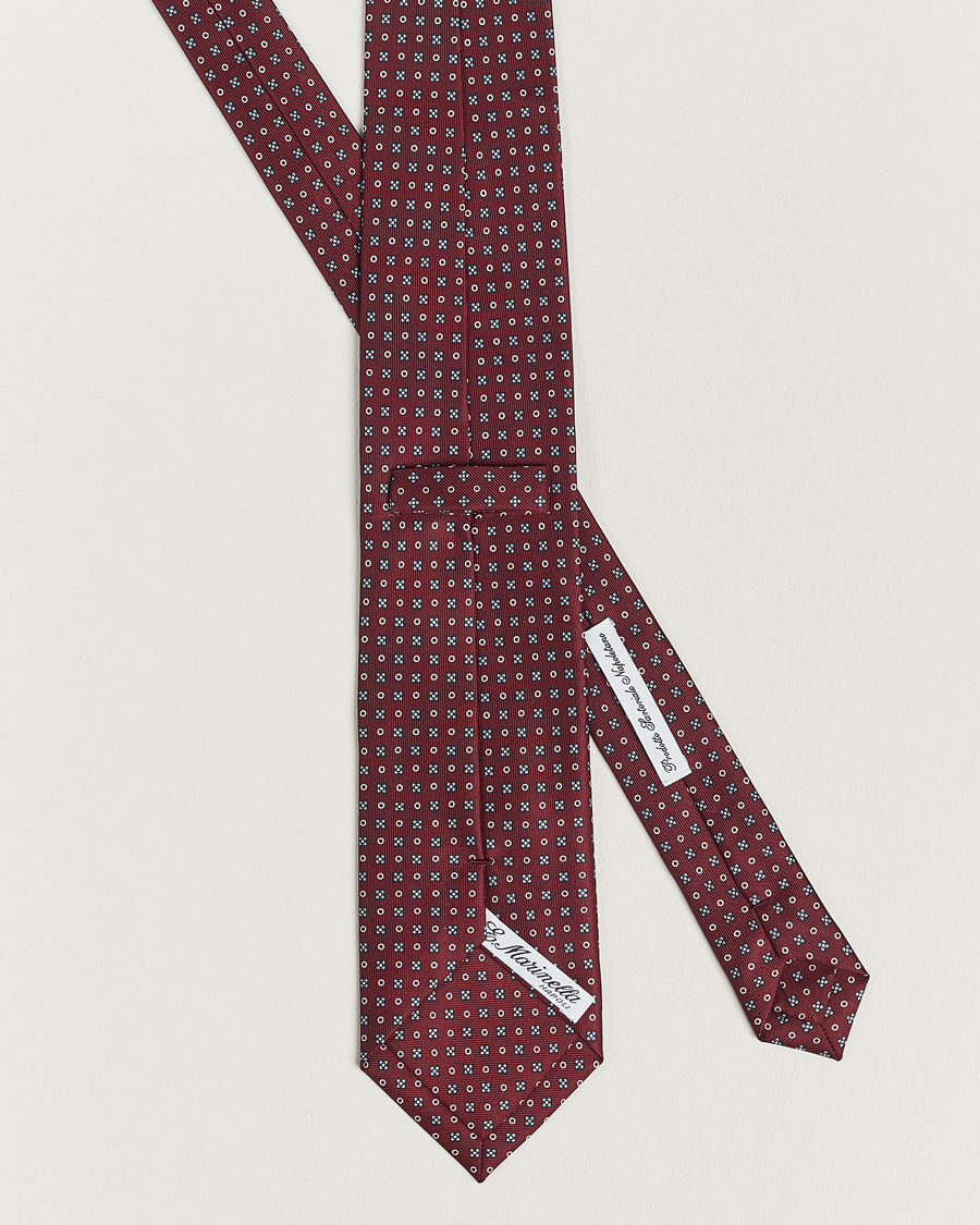 Herren | E. Marinella 3-Fold Printed Silk Tie Burgundy | E. Marinella | 3-Fold Printed Silk Tie Burgundy