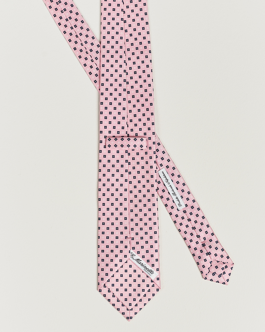 Herren | E. Marinella 3-Fold Printed Silk Tie Pink | E. Marinella | 3-Fold Printed Silk Tie Pink